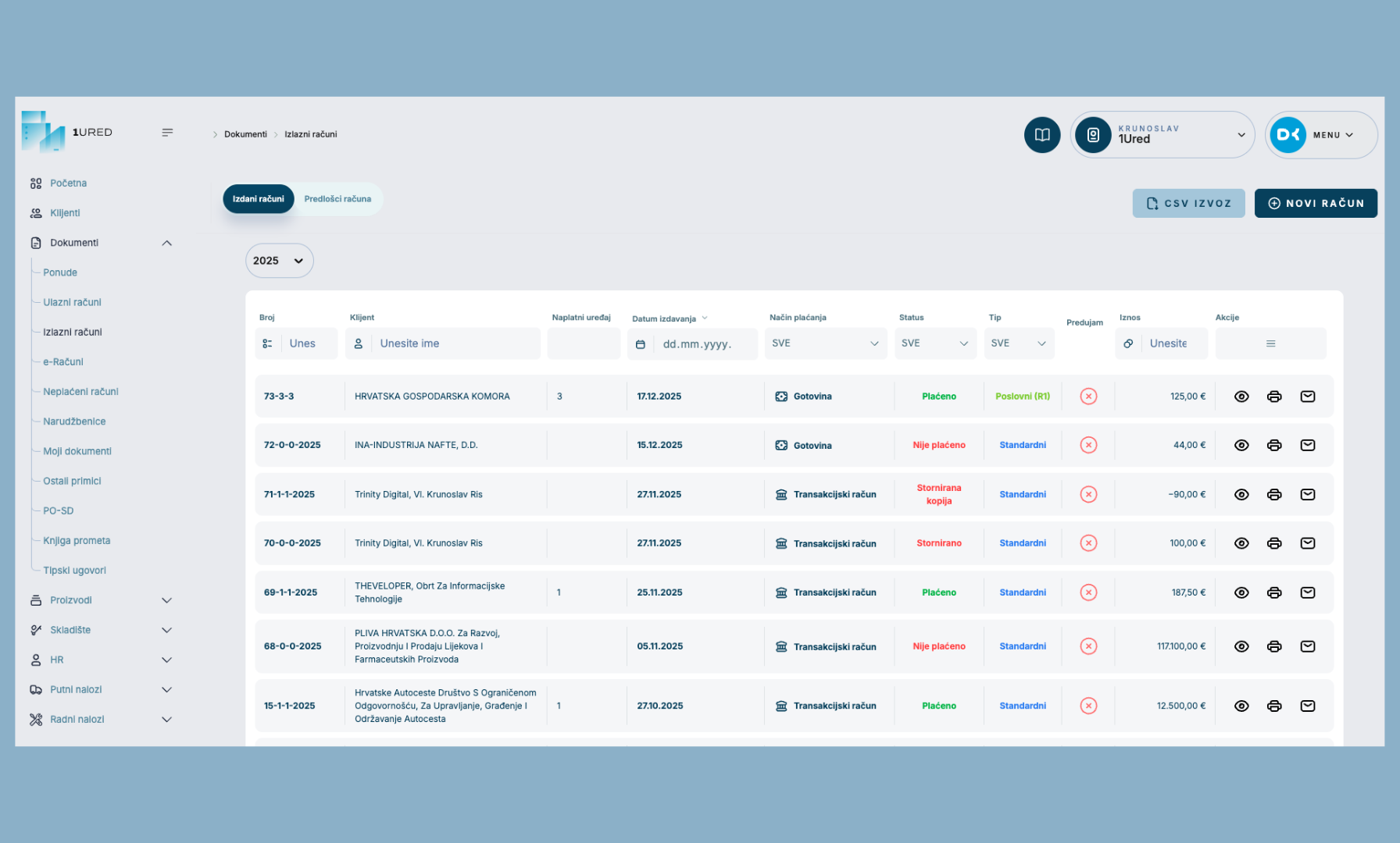 1URED racuni i izdani racuni