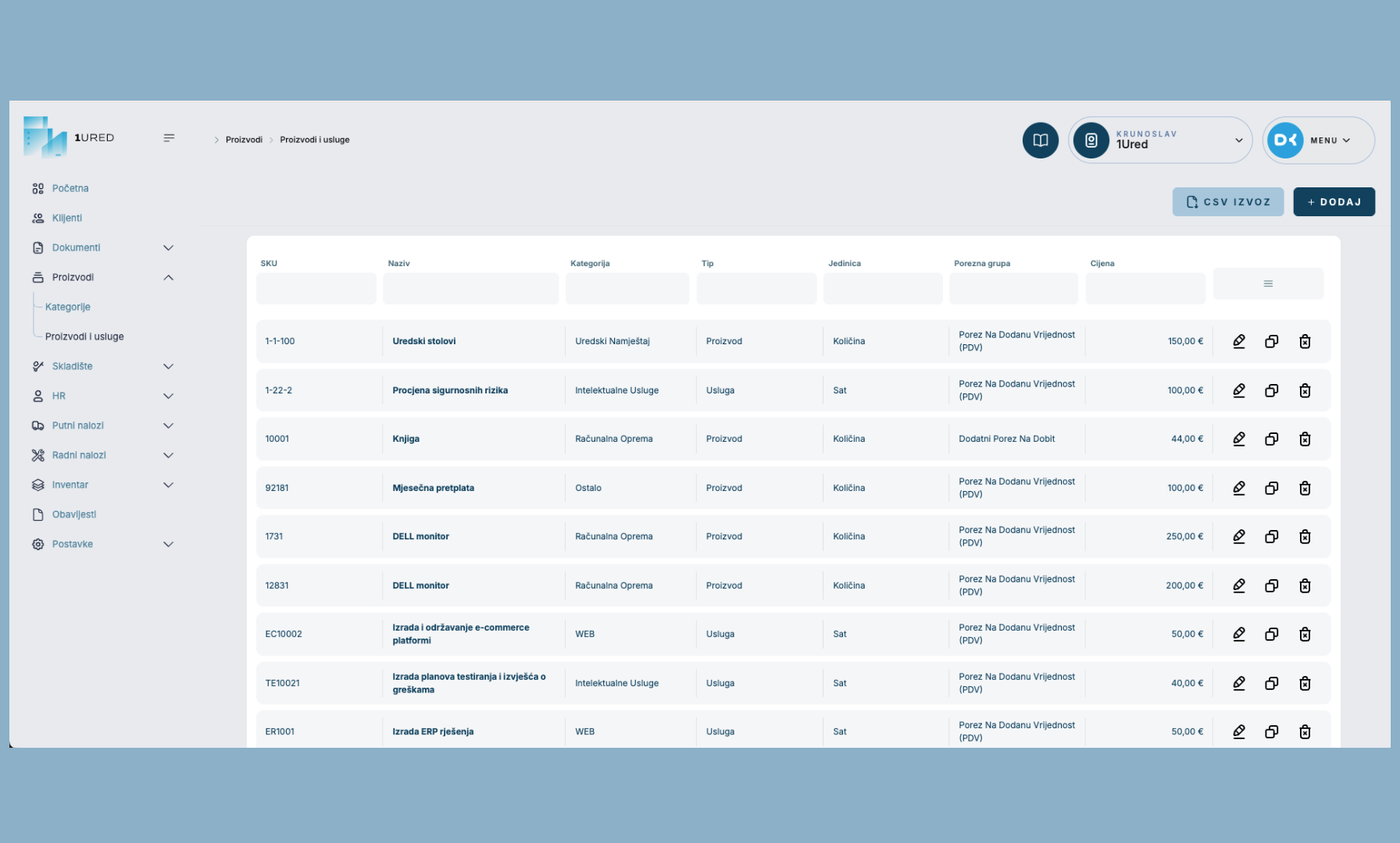 proizvodi i usluge 1URED