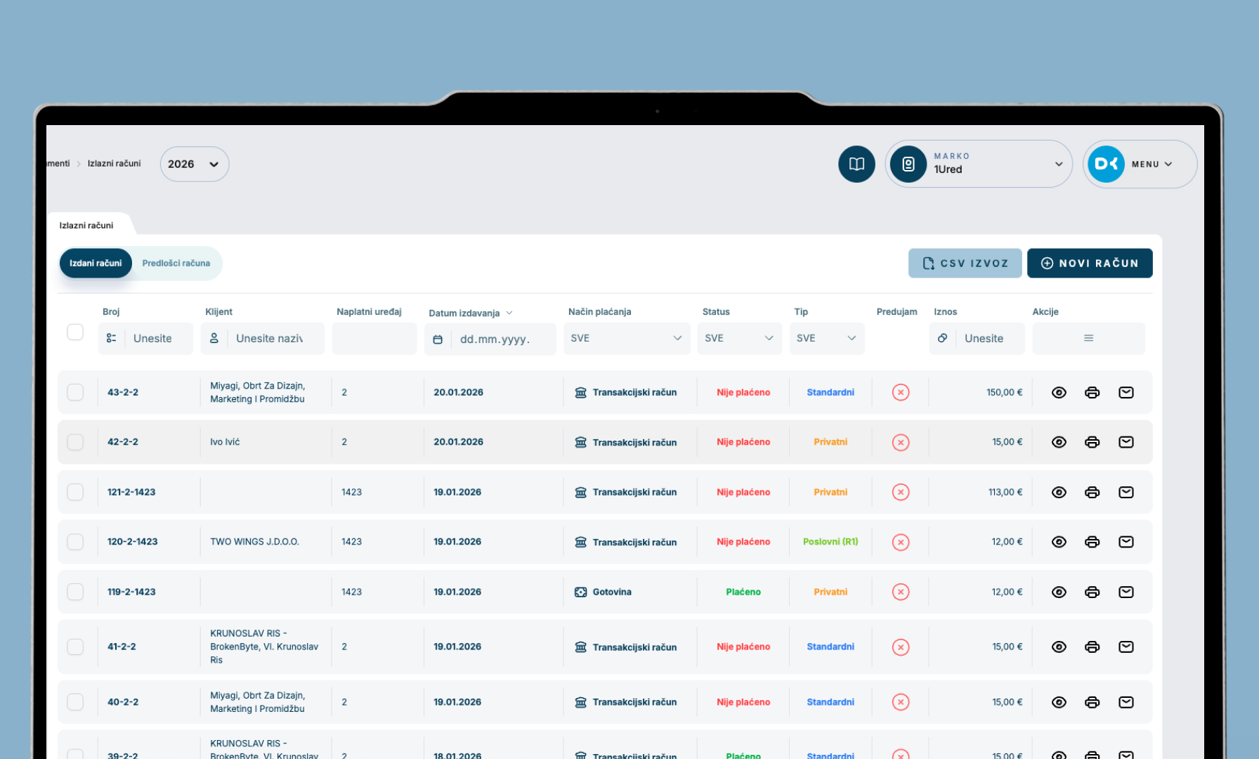 1URED slijednost racuna - numeracija