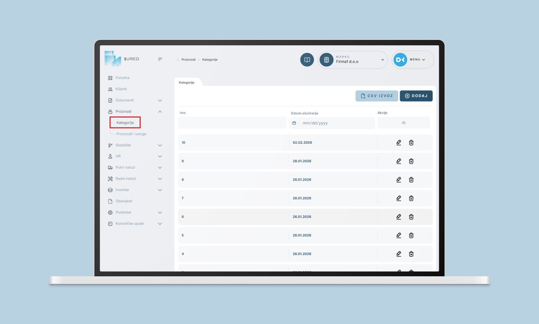 1URED - Vodic kroz racune - kategorije